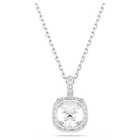 Una Angelic set, Cushion cut, White, Rhodium plated