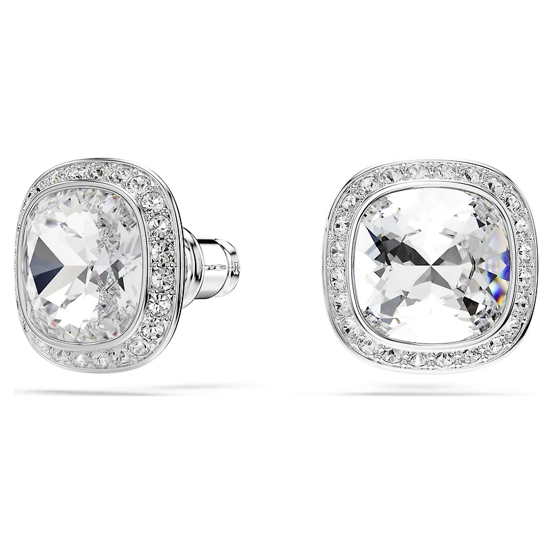 Una Angelic set, Cushion cut, White, Rhodium plated