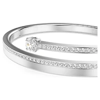 Fresh bangle, Round cut, White, Rhodium plated
