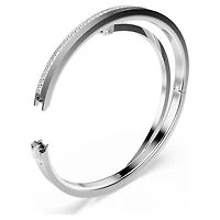Fresh bangle, Round cut, White, Rhodium plated