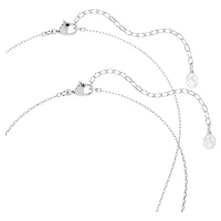 Symbolica necklace, Round cut, Moon, Blue, Rhodium plated