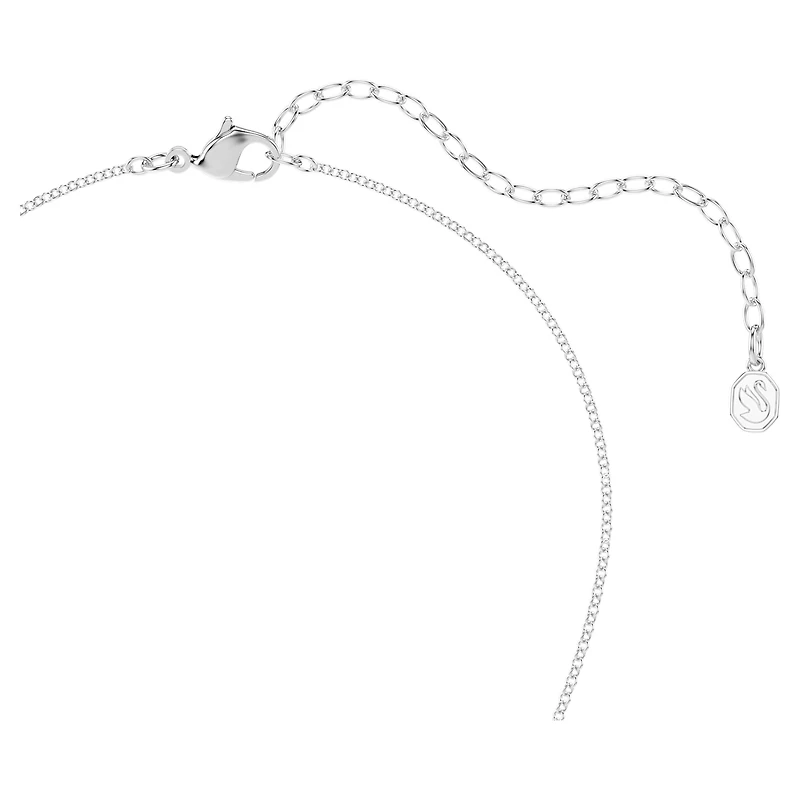 Symbolica pendant, Round cut, Moon, Blue, Rhodium plated