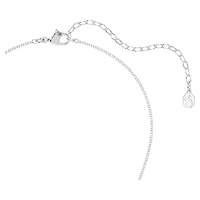Symbolica pendant, Round cut, Moon, Blue, Rhodium plated