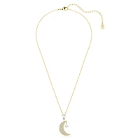 Symbolica pendant, Round cut, Moon, White, 18K gold finish