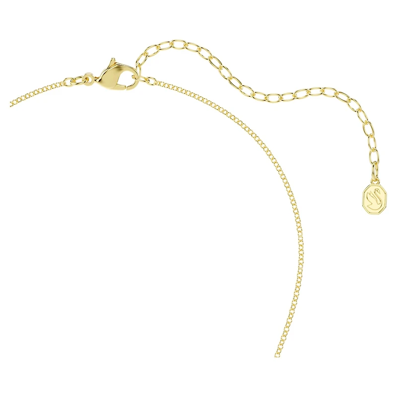 Symbolica pendant, Round cut, Moon, White, 18K gold finish