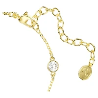 Symbolica bracelet, Round cut, Moon, White, 18K gold finish