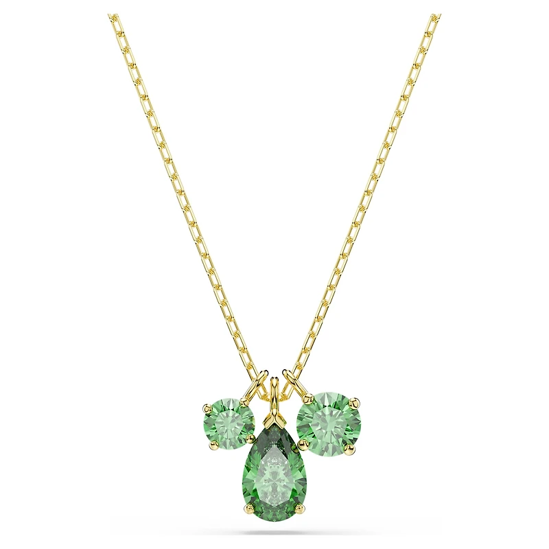 Mesmera pendant, Mixed cuts, Green, 18K gold finish