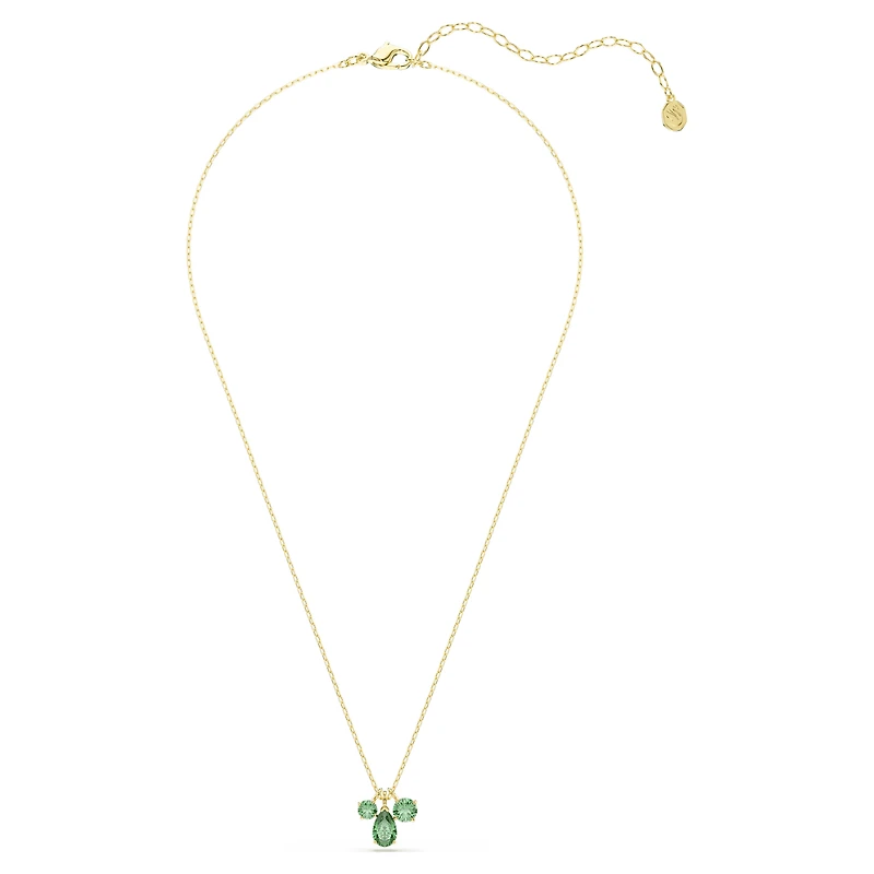 Mesmera pendant, Mixed cuts, Green, 18K gold finish