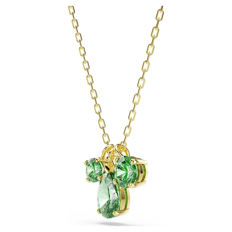 Mesmera pendant, Mixed cuts, Green, 18K gold finish