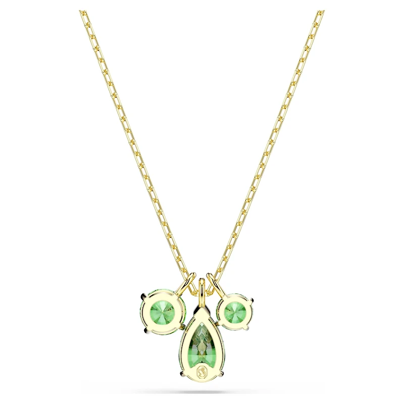 Mesmera pendant, Mixed cuts, Green, 18K gold finish