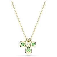 Mesmera pendant, Mixed cuts, Green, 18K gold finish