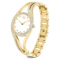 Hyperbola bangle watch, Swiss Made, Metal bracelet, gold tone