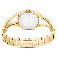 Hyperbola bangle watch, Swiss Made, Metal bracelet, Gold tone, Gold-tone finish