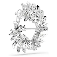 Mesmera brooch, Marquise cut, White, Rhodium plated