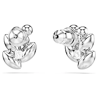 Diapason stud earrings, Mixed cuts, White, Rhodium plated