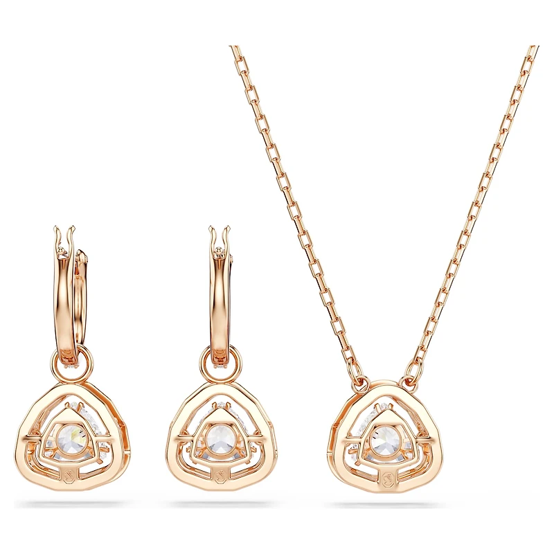 Una Angelic set, Set (2), Triangle cut, Pink, 18K rose gold finish