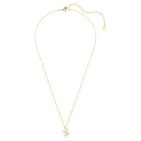 Swan pendant, Mixed cuts, Swan, White, 18K gold finish