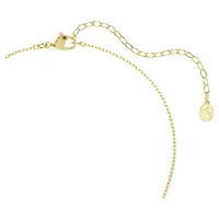 Swan pendant, Mixed cuts, Swan, White, 18K gold finish