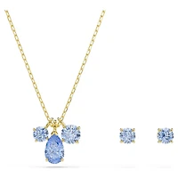 Mesmera set, Set (2), Mixed cuts, Blue, 18K gold finish