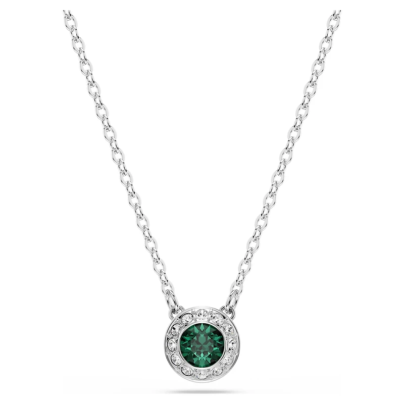 Una Angelic set, Set (2), Round cut, Green, Rhodium plated