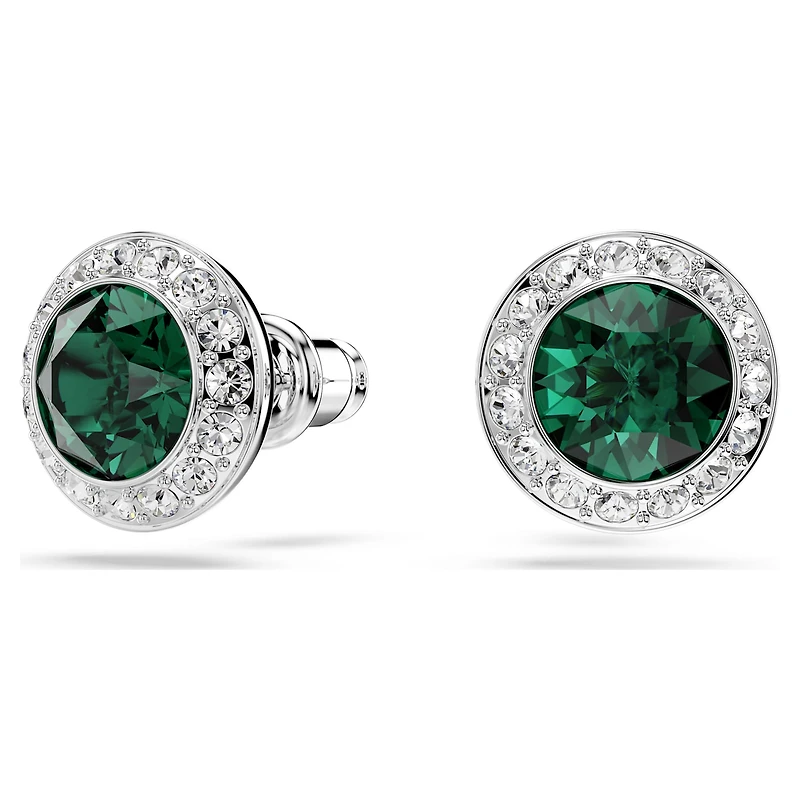 Una Angelic set, Set (2), Round cut, Green, Rhodium plated