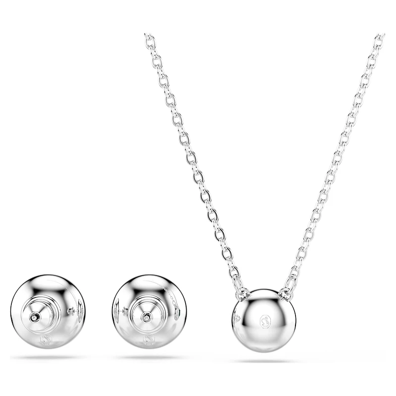 Una Angelic set, Set (2), Round cut, Green, Rhodium plated