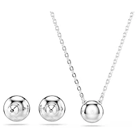 Una Angelic set, Set (2), Round cut, Green, Rhodium plated