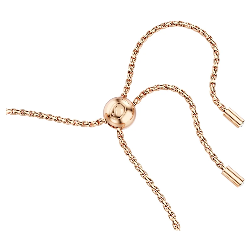 Matrix bracelet, Round cut, White, 18K rose gold finish