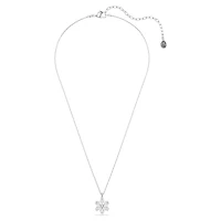Idyllia pendant, Mixed cuts, Snowflake, White, Rhodium plated