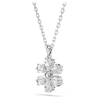 Idyllia pendant, Mixed cuts, Snowflake, White, Rhodium plated