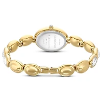 Imber oval watch, Swiss Made, Metal bracelet, Gold tone, Gold-tone finish