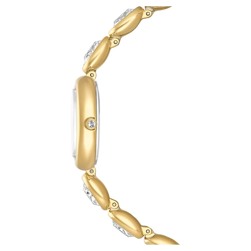 Imber oval watch, Swiss Made, Metal bracelet, Gold tone, Gold-tone finish