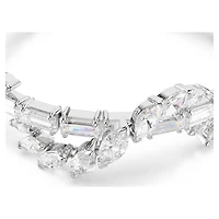 Mesmera bracelet, Mixed cuts, White, Rhodium plated