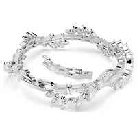 Mesmera bracelet, Mixed cuts, White, Rhodium plated