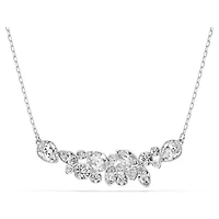 Diapason necklace, Mixed cuts, White, Rhodium plated