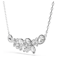 Diapason necklace, Mixed cuts, White, Rhodium plated