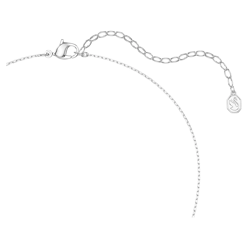 Diapason necklace, Mixed cuts, White, Rhodium plated