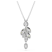 Diapason pendant, Mixed cuts, White, Rhodium plated