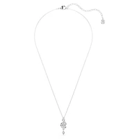 Diapason pendant, Mixed cuts, White, Rhodium plated