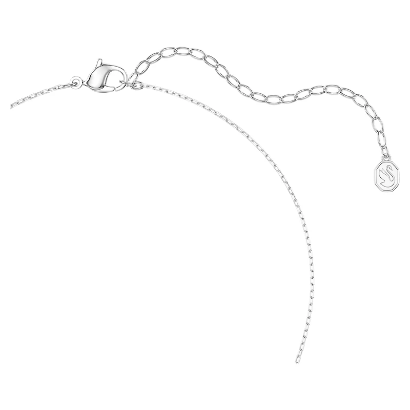 Diapason pendant, Mixed cuts, White, Rhodium plated