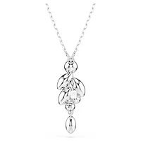 Diapason pendant, Mixed cuts, White, Rhodium plated