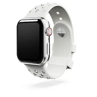 Watch strap, Silicone with stitching, Gray, Stainless steel