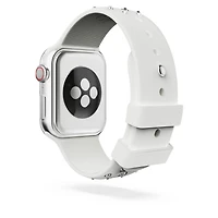 Watch strap, Silicone with stitching, Gray, Stainless steel