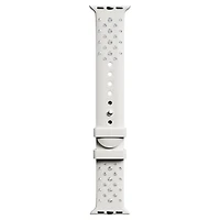 Watch strap, Silicone with stitching, Gray, Stainless steel
