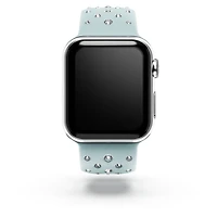 Watch strap, Silicone with stitching, Blue, Stainless steel