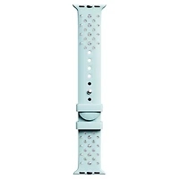 Watch strap, Silicone with stitching, Blue, Stainless steel