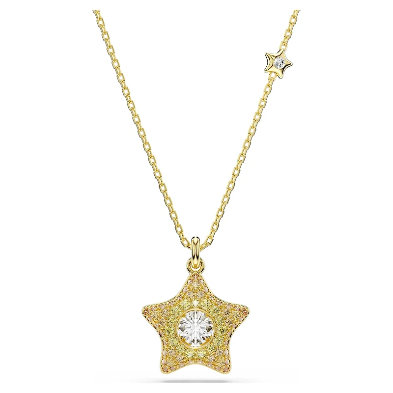 Sublima pendant, Round cut, Star, Multicoloured, 18K gold finish