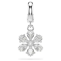Idyllia charm, Mixed cuts, Snowflake, White, Rhodium plated