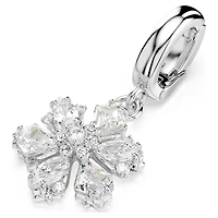 Idyllia charm, Mixed cuts, Snowflake, White, Rhodium plated
