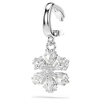 Idyllia charm, Mixed cuts, Snowflake, White, Rhodium plated